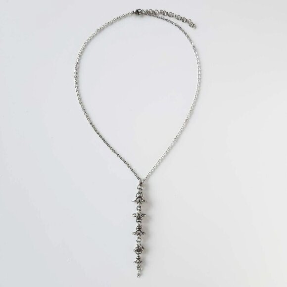 Gothic spiky rosary necklace with a small silver chain ✦ whimsigoth style ✦ - Picture 5 of 8